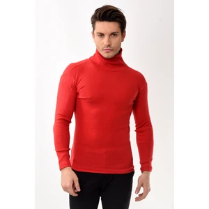 Belifanti Collection Erkek Balıkçı Yaka Boğazlı Slim Fit Kazak Kırmızı