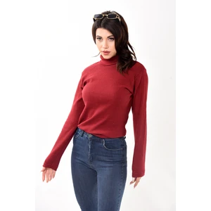 Belifanti Collection Kadın Balıkçı Yaka Boğazlı Slim Fit Kazak Bordo