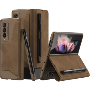 Gkk Samsung Galaxy Z Fold 3 Için Pu Deri + Sert Pc Telefon Kılıfı  (Yurt Dışından)
