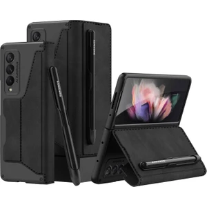 Gkk Samsung Galaxy Z Fold 3 Için Pu Deri + Sert Pc Telefon Kılıfı  (Yurt Dışından)