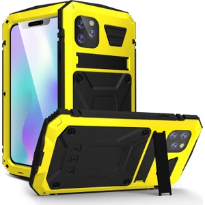 iPhone 11 Pro Max Için Darbeye Dayanıklı Toz Su Geçirmez 360° Koruyucu Kılıf - Sarı  (Yurt Dışından)