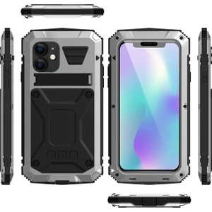iPhone 11 Için Darbeye Dayanıklı Toz Su Geçirmez 360° Koruyucu Kılıf - Gümüş  (Yurt Dışından)