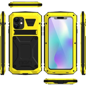 iPhone 11 Için Darbeye Dayanıklı Toz Su Geçirmez 360° Koruyucu Kılıf - Sarı  (Yurt Dışından)