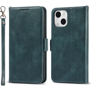 iPhone 13 Mini Için Retro Tarzı Rfıd Engelleyici Manyetik Cüzdan Kılıf - Mavi  (Yurt Dışından)