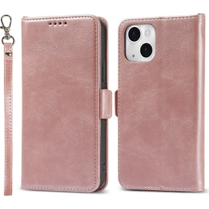iPhone 13 Mini Için Retro Tarzı Rfıd Engelleyici Manyetik Cüzdan Kılıf - Rose Gold  (Yurt Dışından)