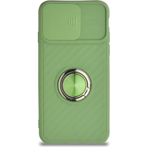 Caseart Apple iPhone 8 Kapak Kamera Korumalı Yüzüklü Pastel Silikon Kılıf - Açık Yeşil