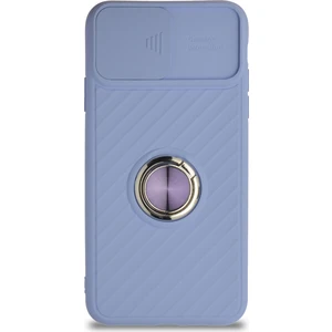 Caseart Apple iPhone 11 Pro Max Kapak Kamera Korumalı Yüzüklü Pastel Silikon Kılıf - Lila