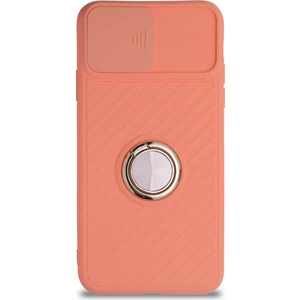 Caseart Apple iPhone 11 Pro Max Kapak Kamera Korumalı Yüzüklü Pastel Silikon Kılıf - Pudra