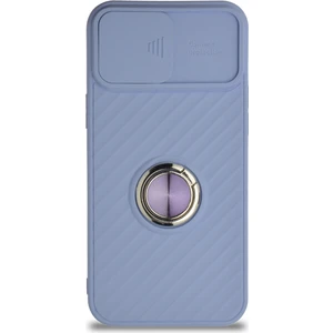 Caseart Apple iPhone 12 Pro Max Kapak Kamera Korumalı Yüzüklü Pastel Silikon Kılıf - Lila