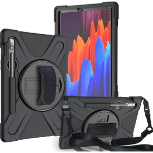 Samsung Galaxy Tab S8+ Plus 12.4" Uyumlu Kılıf Defender Tam Koruma Standlı Zırh Tank Kapak