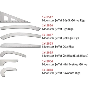 Artus Tedarik Şeffaf Plastik Riga Cetvel Takım 7 Parça