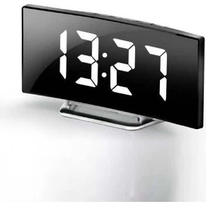 Alarmlı LED Dereceli Curved Dijital Masa Saati