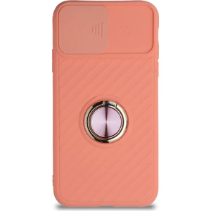 Case World Caseworld Apple iPhone 11 Kapak Kamera Korumalı Yüzüklü Pastel Silikon Kılıf - Pudra