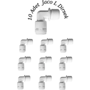 10 Adet Su Arıtma Filtre Bağlantı L Dirsek 1/4 - 6 mm (Jaco - Vidalı Bağlantı)