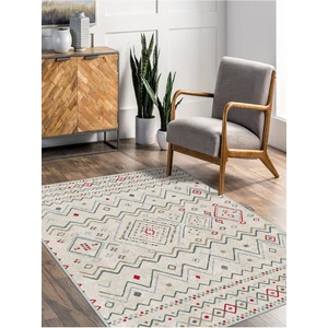 Iskandinav Kilim Desenli Halı, Dokuma Taban Dekoratif Şönil Halı