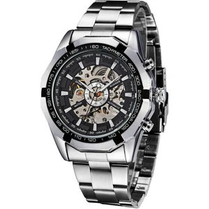 Yarı Otomatik Mekanik Su Geçirmez Erkek Kol Saati - Gümüş (Yurt Dışından)