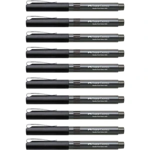 Faber Castell Needle 5405 0.5 Iğne Uçlu Roller Kalem 10 Adet Siyah