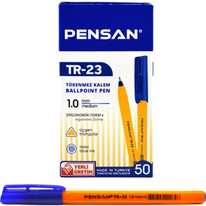 Üçgen Tükenmez Kalem Mavi  50 Li Tr-23 Ergonomik Form