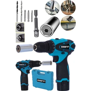 Alman Class 46 V 5 Ah Li-On Samsung Çift Akülü Matkap 5 Pcs Uç + 7-19 mm Akıllı Soket