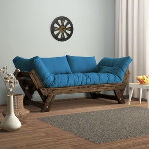 Adalar Masif Ceviz-Mavi Renk 2li Kanepe CPT8115-210