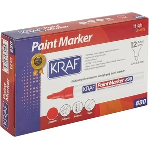 830 Paint Markör Kalem Kırmızı 12'li