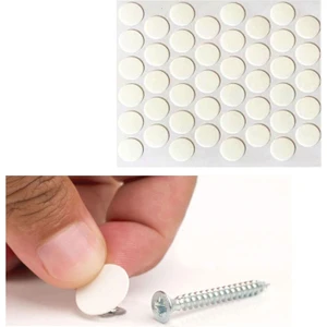 Yapışkanlı Vida Tapası  Vida Kapatıcı Kapağı (100 Adet) Beyaz