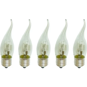 5'Li Paket 28 Watt Buji Ucu Kıvrık Halojen Ampul Sarı Işık 370 Lumen