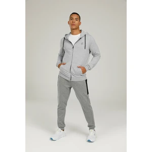 SN87 Basic Full Zıp Hoodie Gri Erkek Eşofman Üstü
