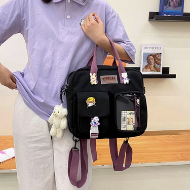 Kalavika Tuval Çanta Kadın Omuz Öğrenci Ağrı Torbası Japon Fiyatı