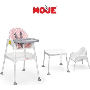 Moje Mama Kılıflı Mama Sandalyesi Seti – Geniş Oturma Alanı, 3-6 Yaş Çocuklar İçin, Pembe,