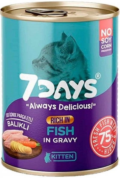7 Days Balıklı Yavru Kedi Konserve 415 gr