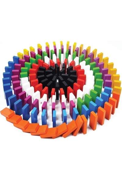 Hamaha Ahşap Domino Taşları 100 Parça Renkli Eğitici Domino
