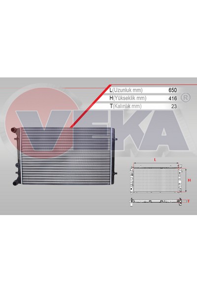 Veka Volkswagen Golf Iv 4 Aeh - Akl Motor Su Radyatörü Veka 1J0121253H