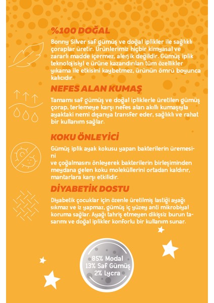 Koku Yapmayan Soket Erkek Çocuk Karışık Gümüş Çorap 3'lü Paket