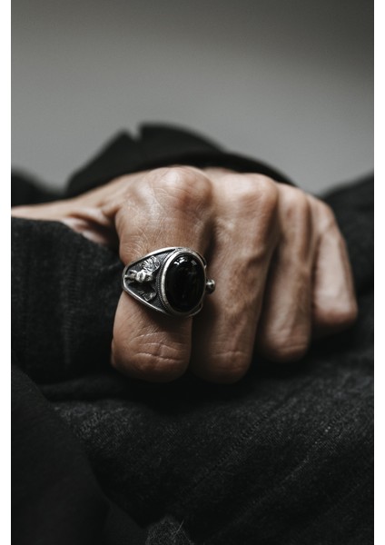 Afrika Fili Oniks Siyah Taşlı Yüzük modelleri