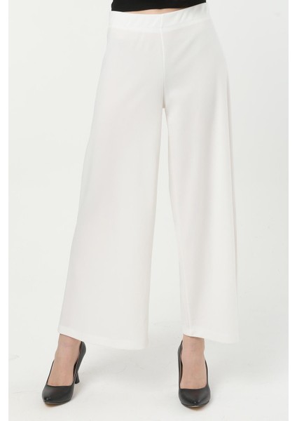 Büyük Beden 3645 Beyaz Pantolon Krep Bol Paça fiyatları