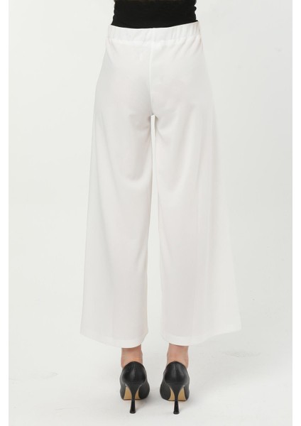 Büyük Beden 3645 Beyaz Pantolon Krep Bol Paça indirimleri