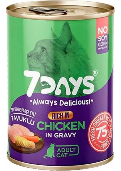 7days Tavuklu Yetişkin Kedi Konserve 415 gr