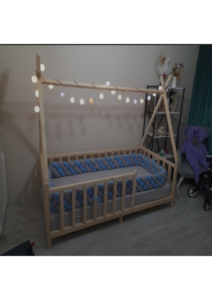 Rüya Doğal Montessori Bebek ve Çocuk Karyolası Kızılderili Model tüm Ölçülerde
