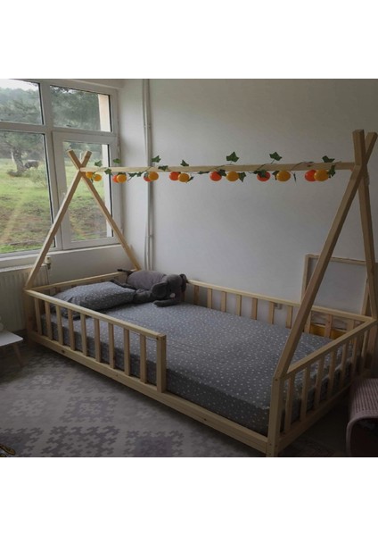 Rüya Doğal Montessori Bebek ve Çocuk Karyolası Kızılderili Model tüm Ölçülerde fiyatları