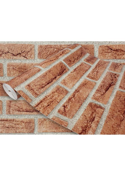 446-2158 Tuğla Desen Kendinden Yapışkanlı Folyo (45CM x 2mt)
