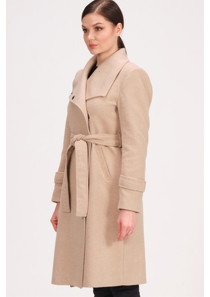 Z6645 Dewberry Bayan Palto-Ekru fırsatları