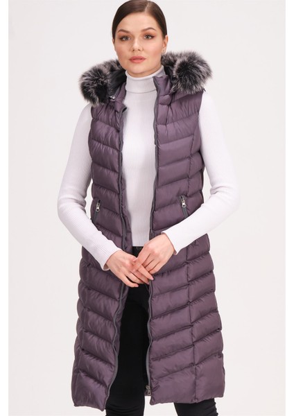 Z6684 Dewberry Bayan Yelek-Antrasit