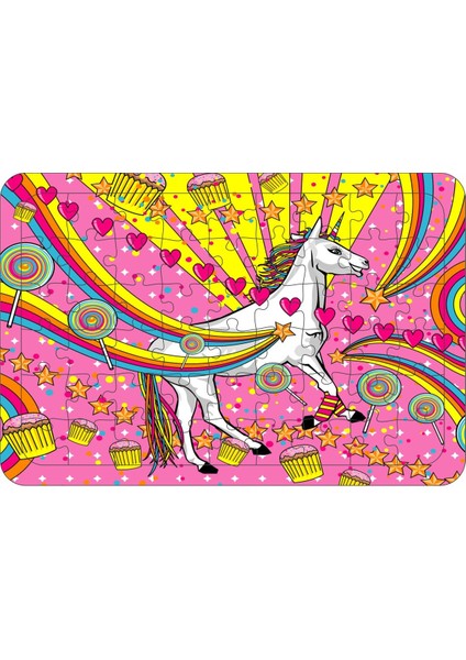 Unicorn 8 54 Parça Ahşap Çerçeveli Puzzle Yapboz