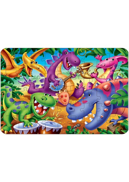 Dinozor 54 Parça Ahşap Çerçeveli Puzzle Yapboz