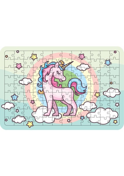 Güven Serigrafi Unicorn Model5 108 Parça Ahşap Çocuk Puzzle Yapboz