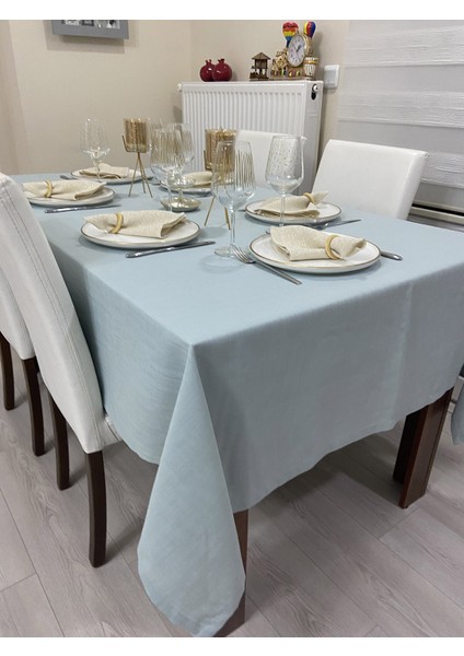 Keten Görünümlü Simsiz Begonvil Masa Örtüsü Açık Mint 13 Parça fiyatları