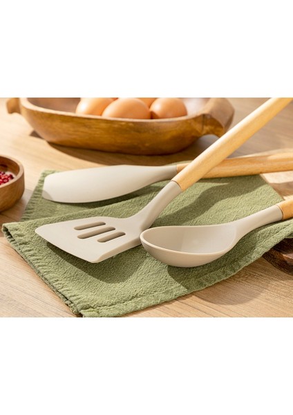 English Home Liana Silikon Delıklı Spatula 32 Cm Bej