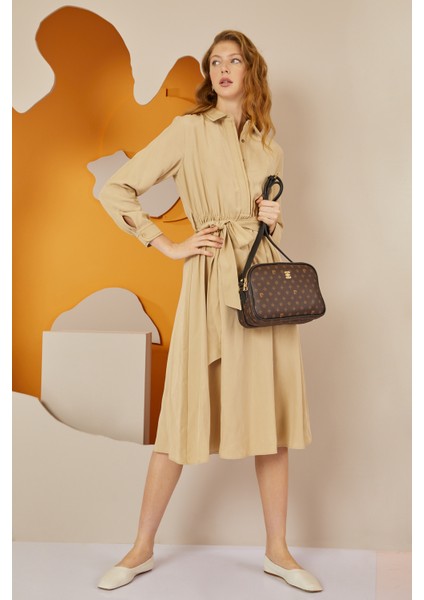 Kahve Monogram Kadın Çapraz Çanta 05PO22Y1536-MN Kh
