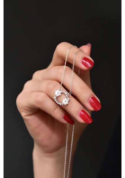 925 Ayar Gümüş Rodyum Kaplama Jasmine Flower Crown Kolye